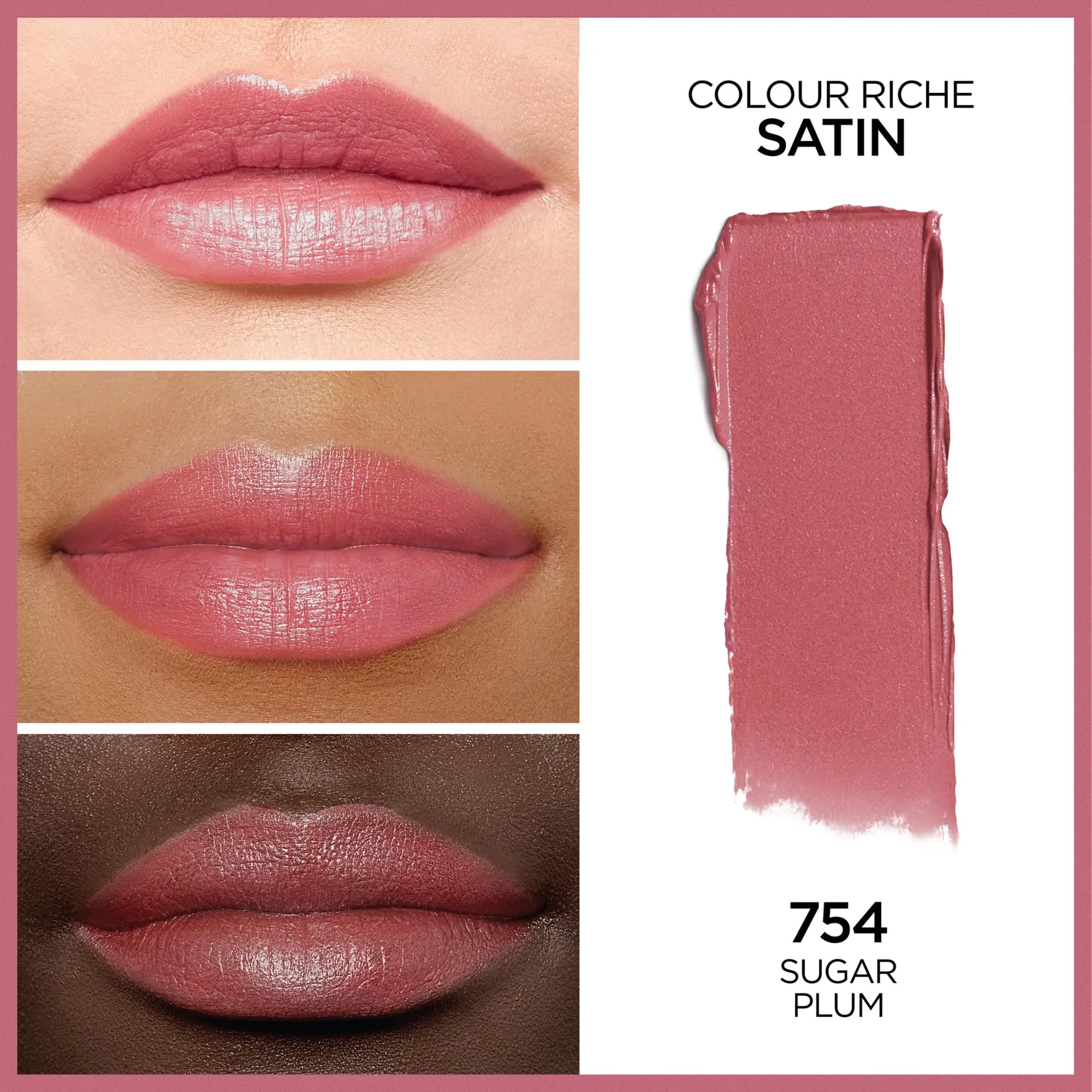 L’Oréal Paris Colour Riche Original Satin Lipstick, Hydrating Formula with Vitamin E & Argan Oil, Sugar Plum, 0.13 oz.
