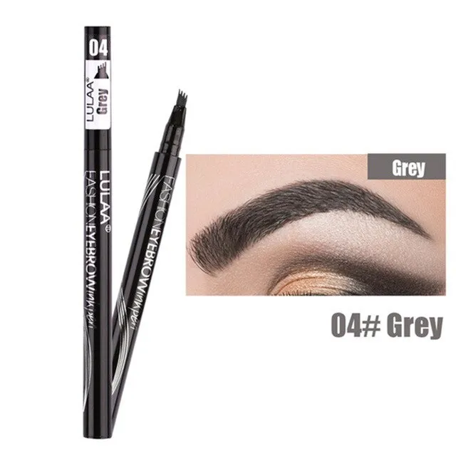 Lulaa Liquid Eyebrow Pencil Easy to Wear Microblading Pen Waterproof Henna Tint Eyebrows Tattoo Pen 4 Head Fork Eye Brow Pencil