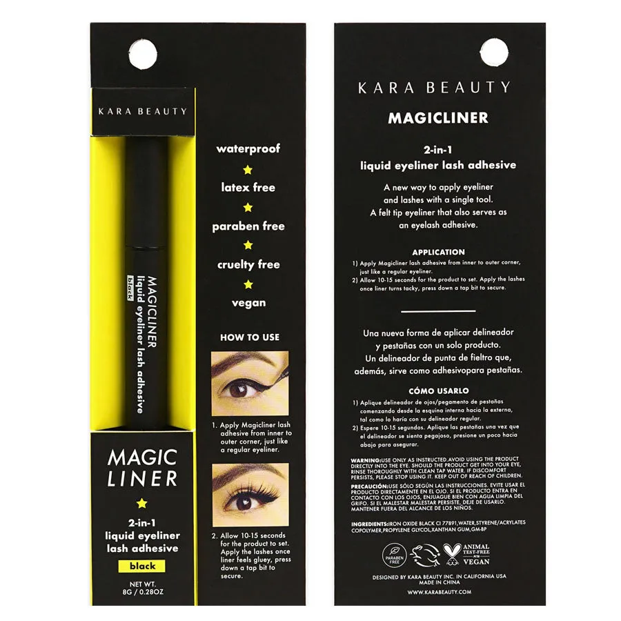 Magicliner Lash 2-IN-1 Liquid Eyeliner Lash Adhesive Dark A100(6 units)