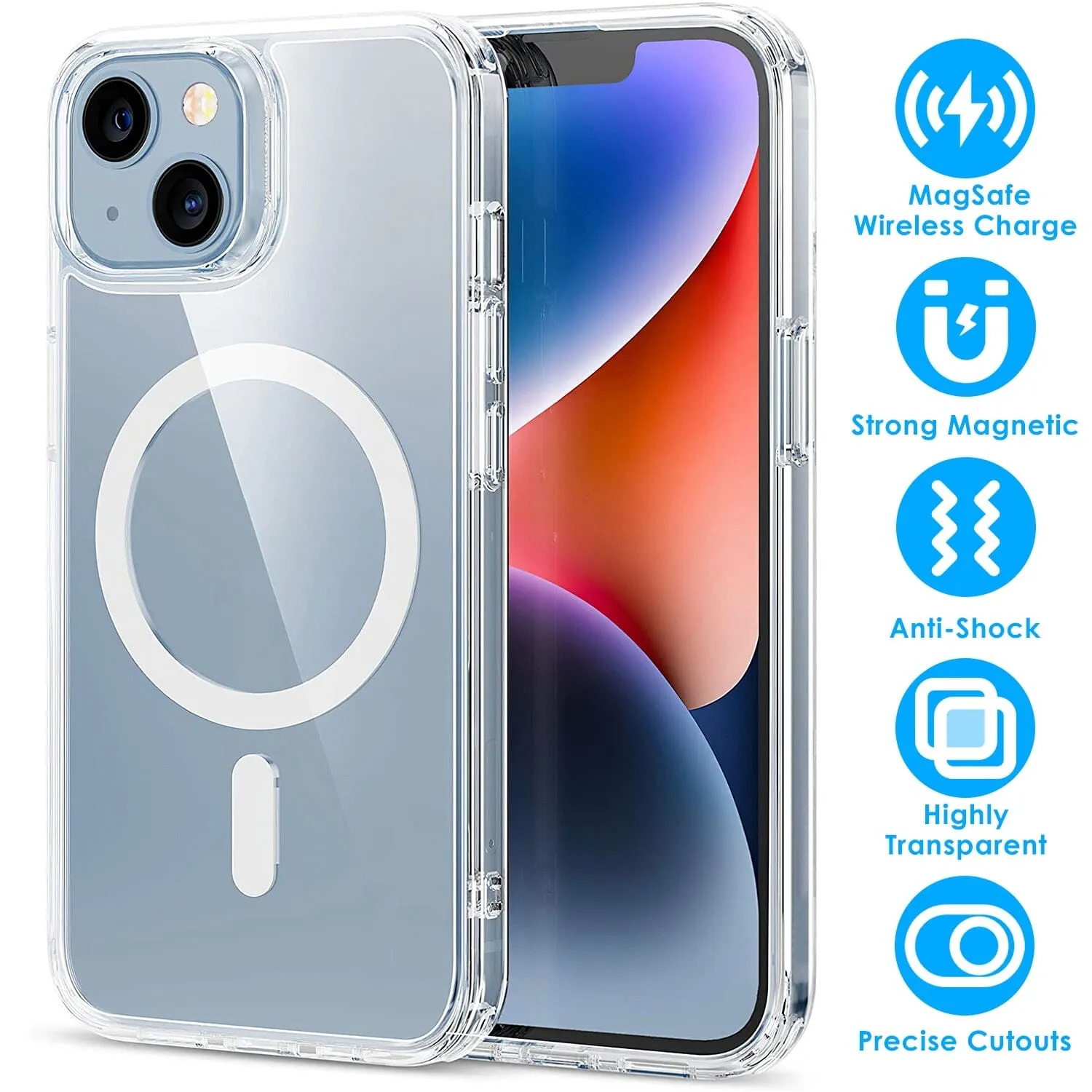 Magnetic Clear Phone Case Shockproof  Transparent Phone Cover