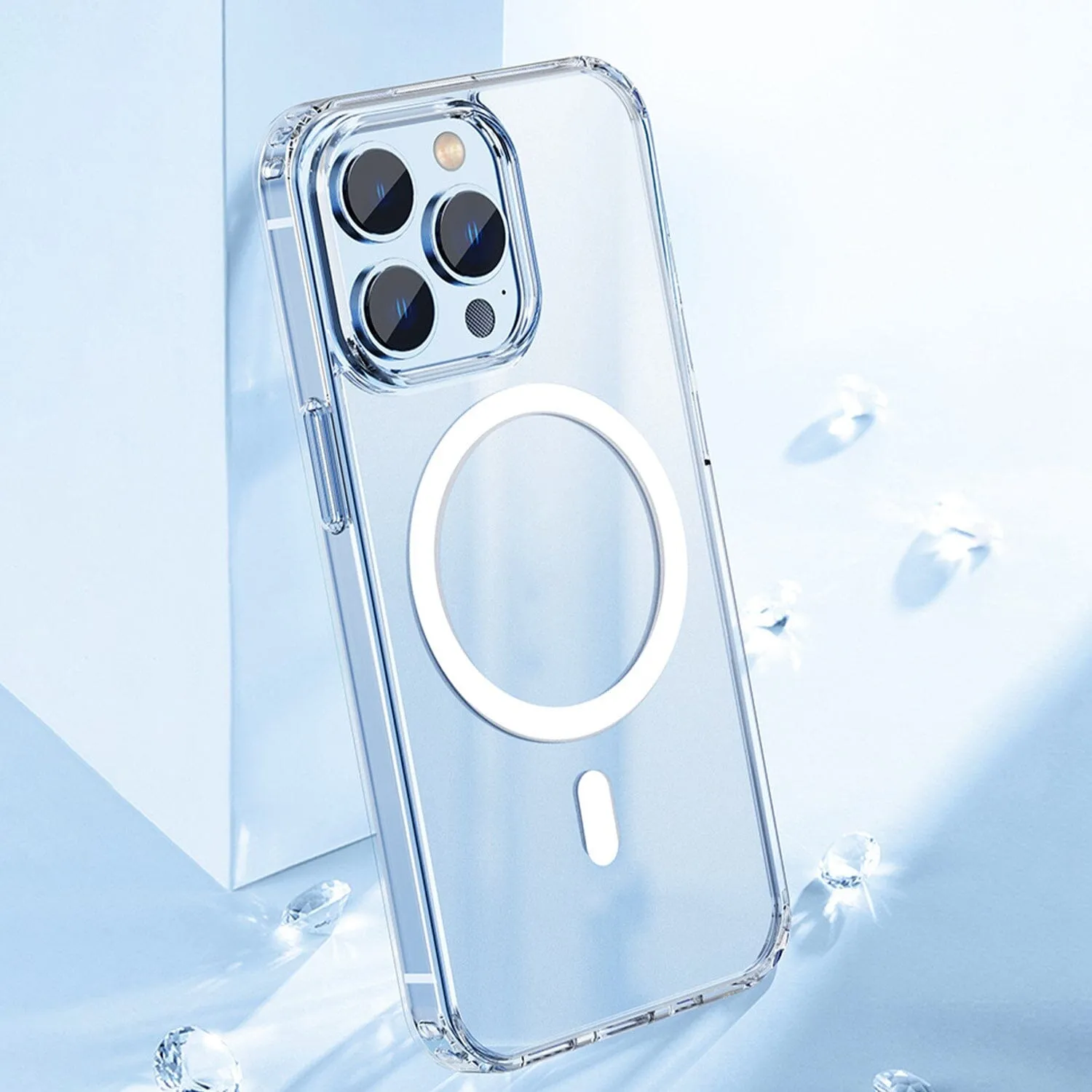 Magnetic Clear Phone Case Shockproof  Transparent Phone Cover
