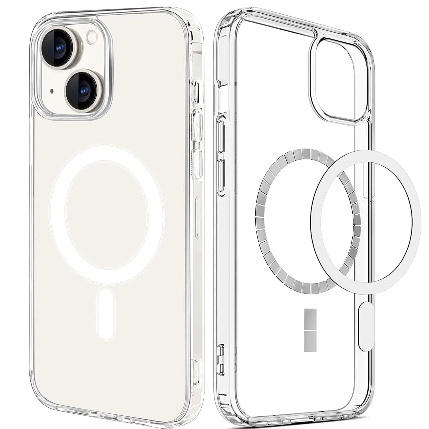Magnetic Clear Phone Case Shockproof  Transparent Phone Cover