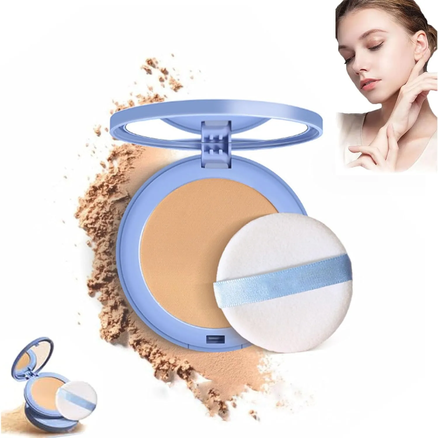 Matte Wet and Dry Powder, Gagk Matte Perfection Pressed Powder, Oil Control Powder, Matte Smooth Setting Powder Makeup Waterproof Long Lasting (03)