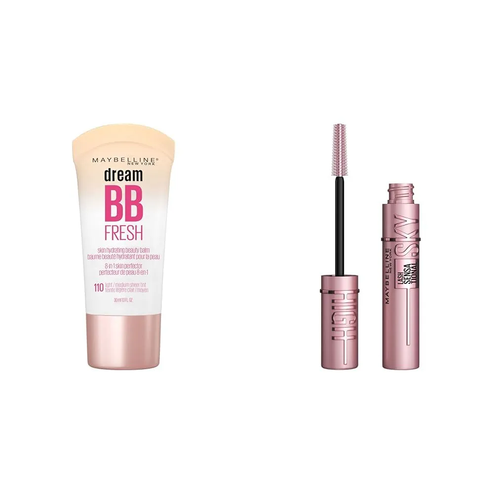 Maybelline Dream Fresh Skin Hydrating BB cream & Maybelline Lash Sensational Sky High Washable Mascara Makeup