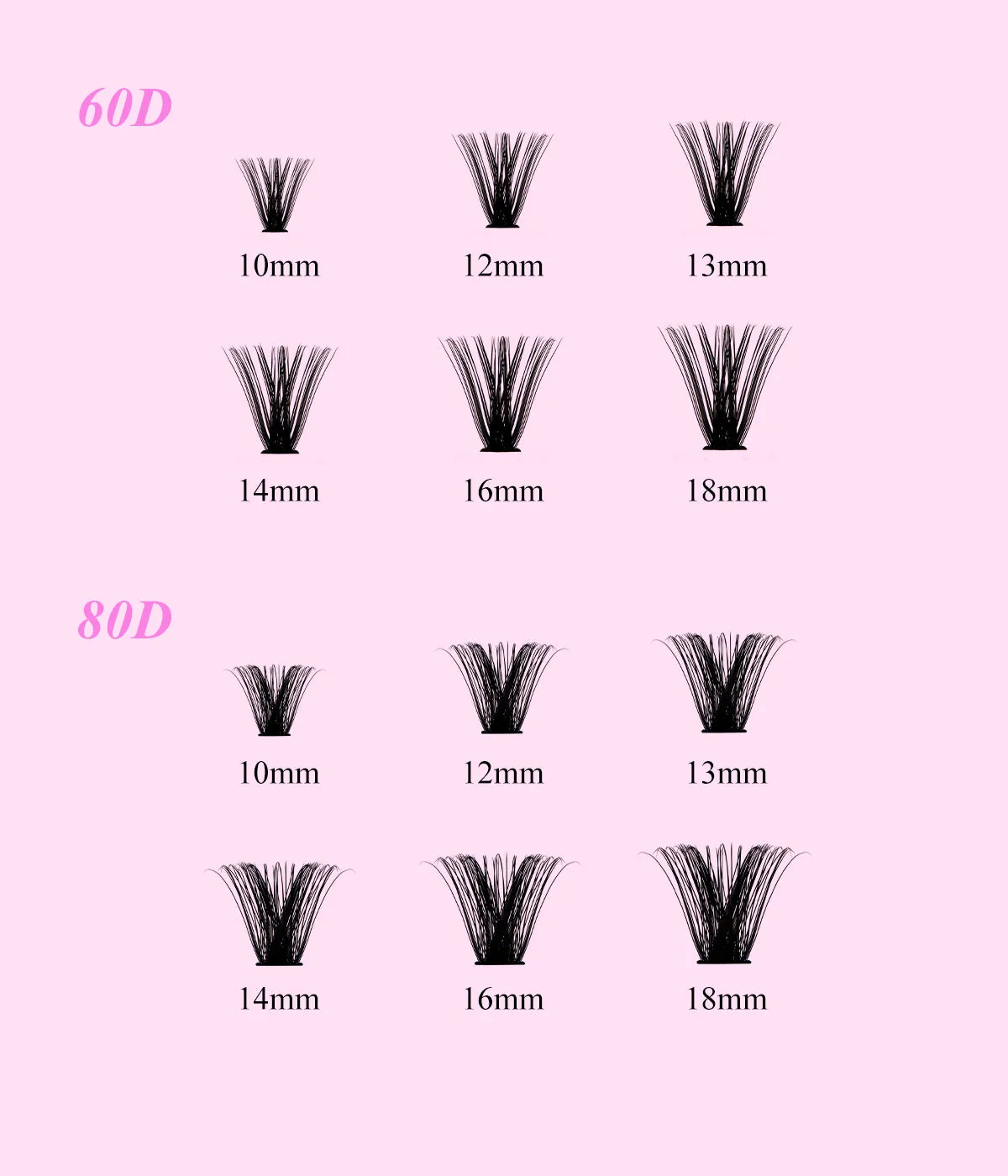 Mega volume lashes 60D 80D