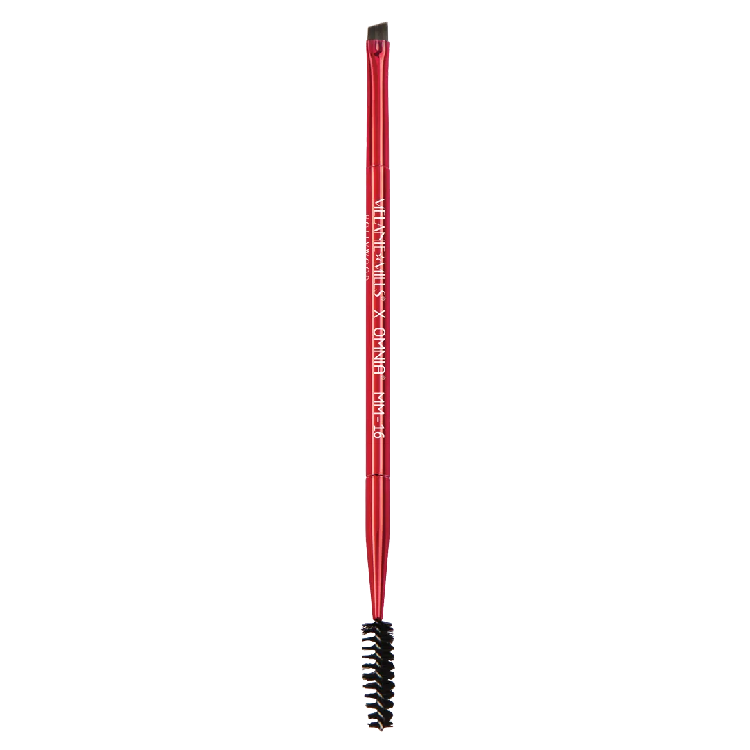 Melanie Mills Hollywood Duel Ended Angled Eye Brow Brush with Spoolie - MM16 X OMNIA