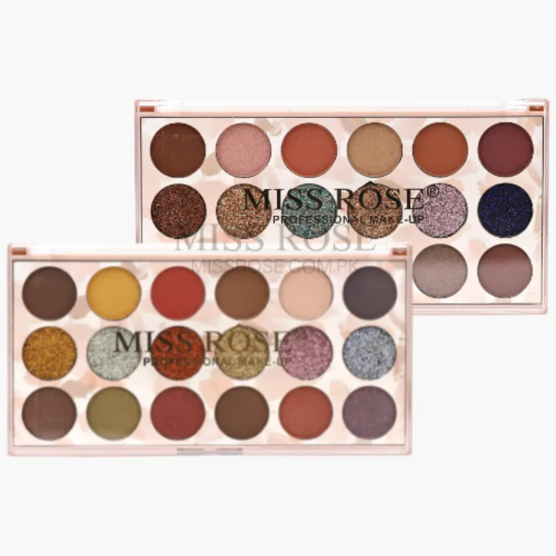 Miss Rose 12 color eyeshadow and 6 color glitter palette (12 6)