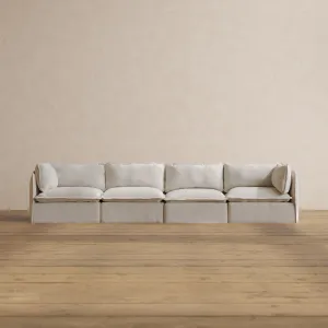 Modular Washable 4-Seater in Powder | Deluxe  Seat | Contour Pillow