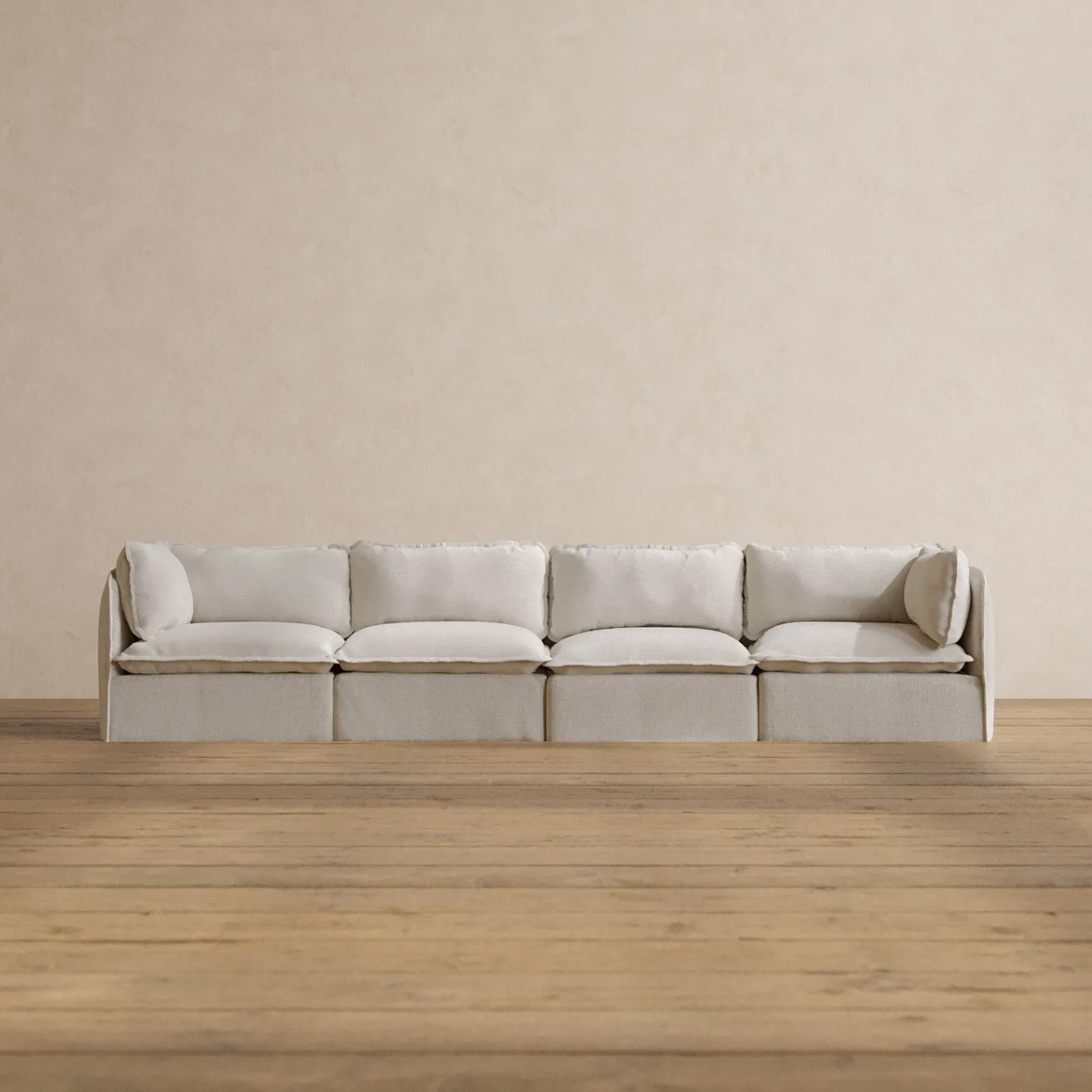 Modular Washable 4-Seater in Powder | Deluxe  Seat | Contour Pillow