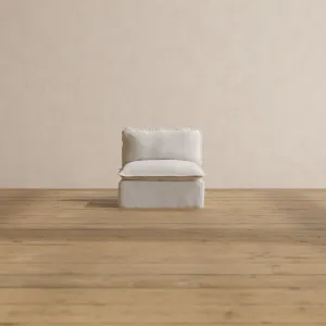 Modular Washable Armless Chair in Powder | Deluxe  Seat | Contour Pillow