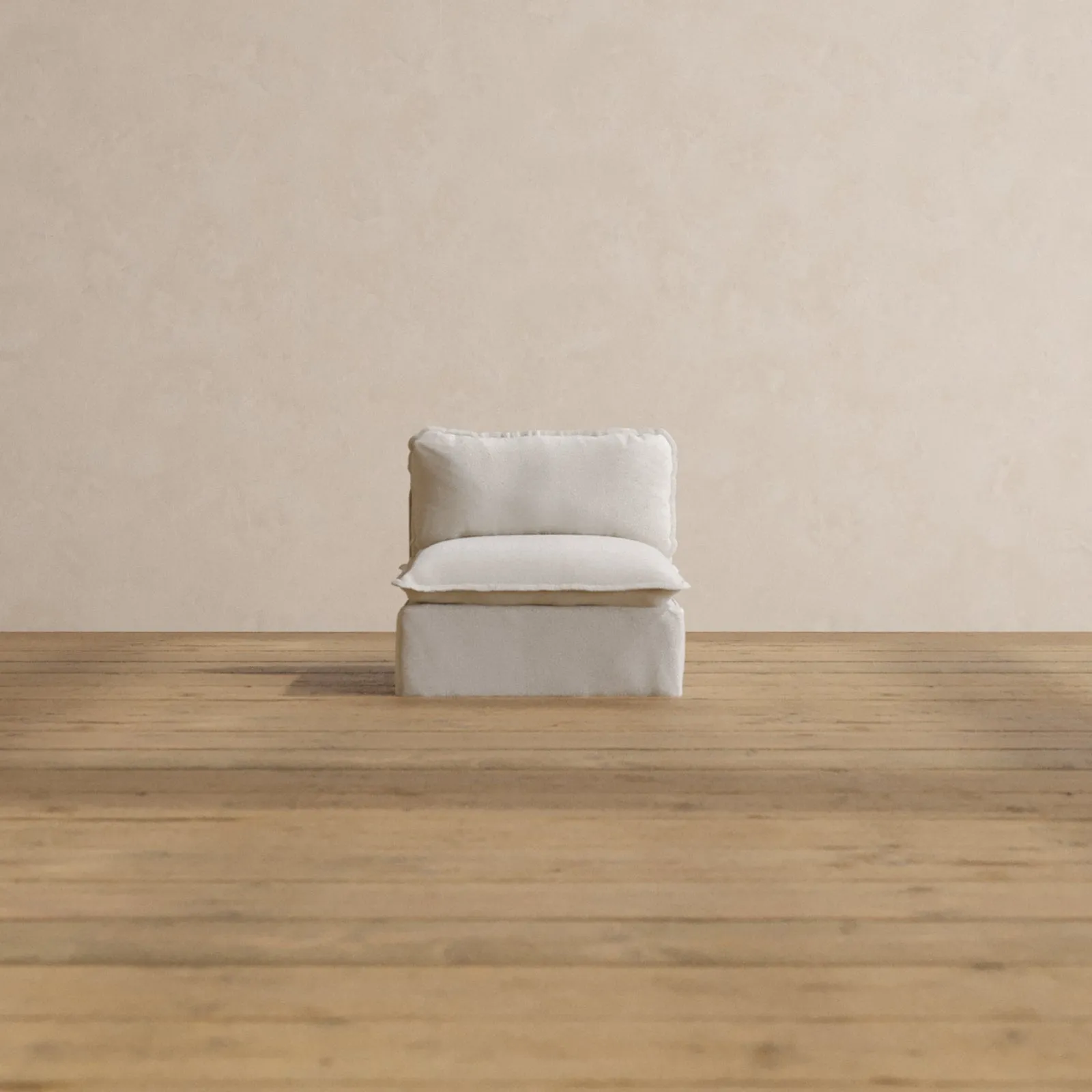 Modular Washable Armless Chair in Powder | Deluxe  Seat | Contour Pillow