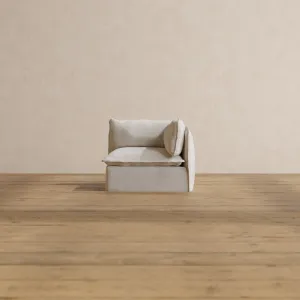 Modular Washable End Chair - Right in Powder | Memorix  Seat | Contour Pillow