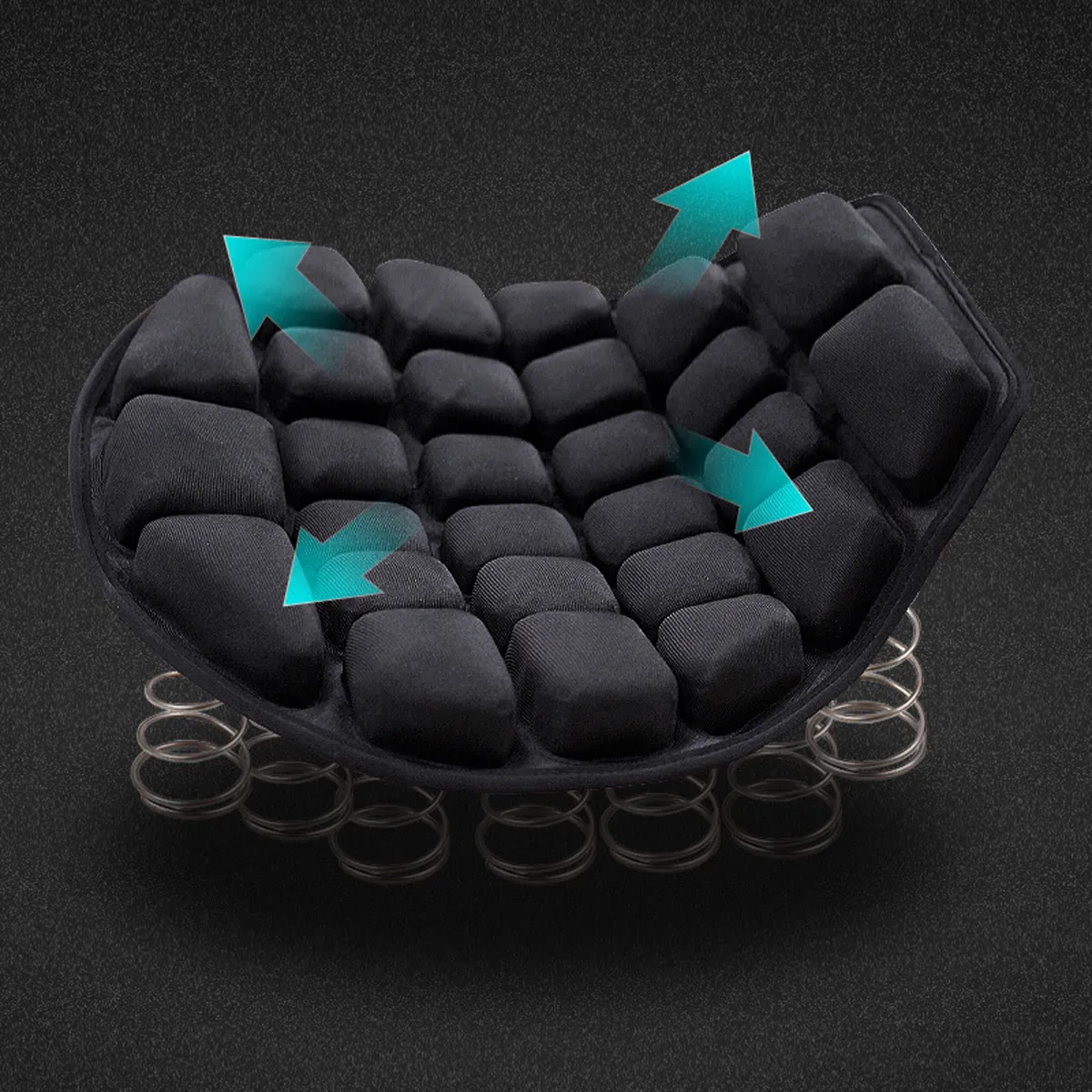 Motorcycle Air Seat Cushion Pressure Relief Ride Cover Black for Harley
