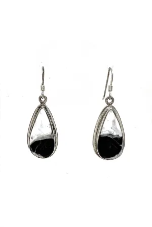 Navajo White Buffalo Teardrop Earrings by John King