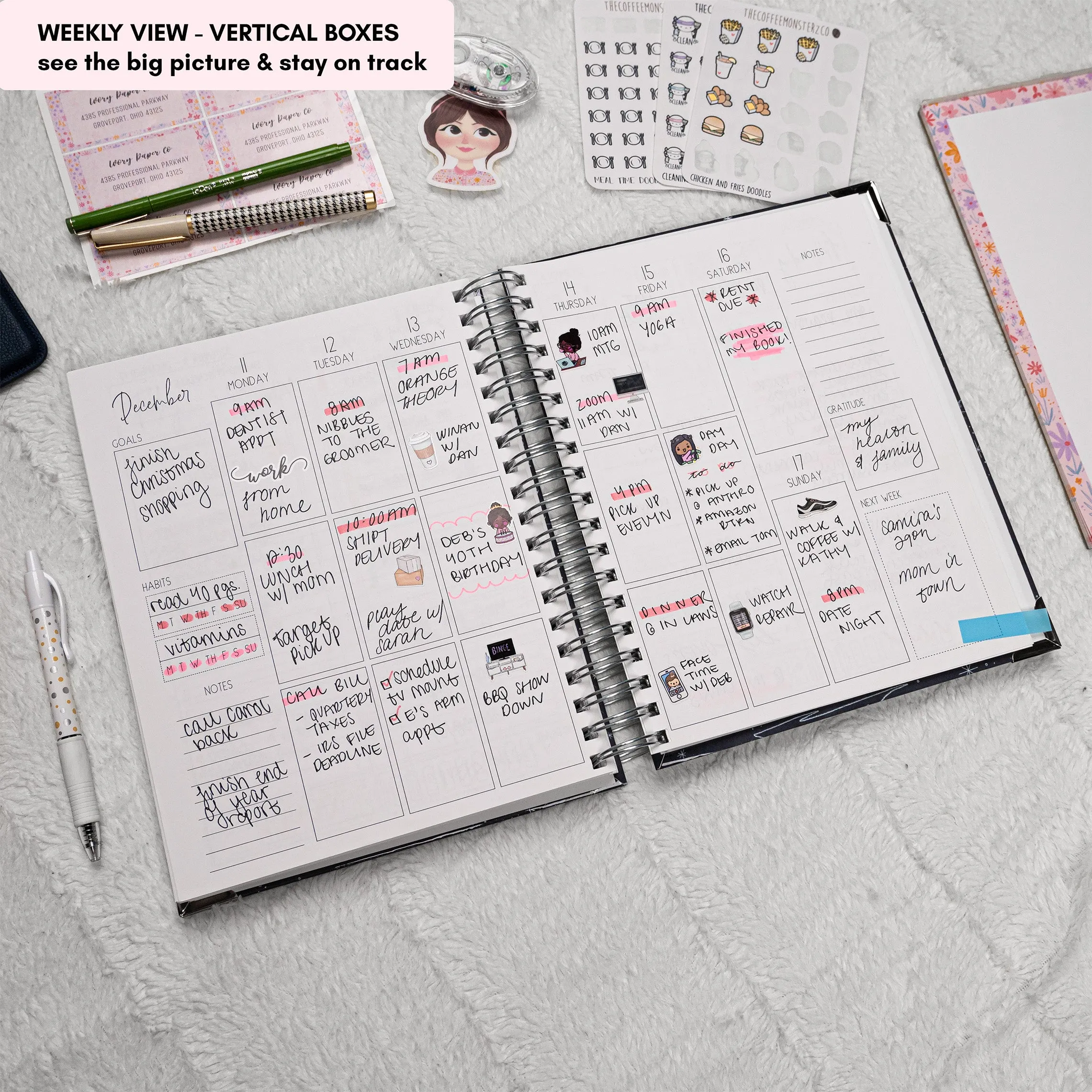 Navy Marble | All-In-One Planner (Daily, Weekly & Monthly)