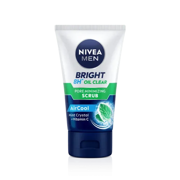 Nivea Men Bright Oil Clear Scrub With Mint Crystal Vitamin C 100g