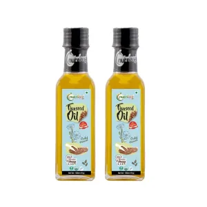 Nutriorg Certified Organic Flaxseed Oil 200ml (Pack of 2* 100) | Wooden Cold-Pressed Oil