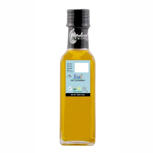 Nutriorg Certified Organic Flaxseed Oil 200ml (Pack of 2* 100) | Wooden Cold-Pressed Oil