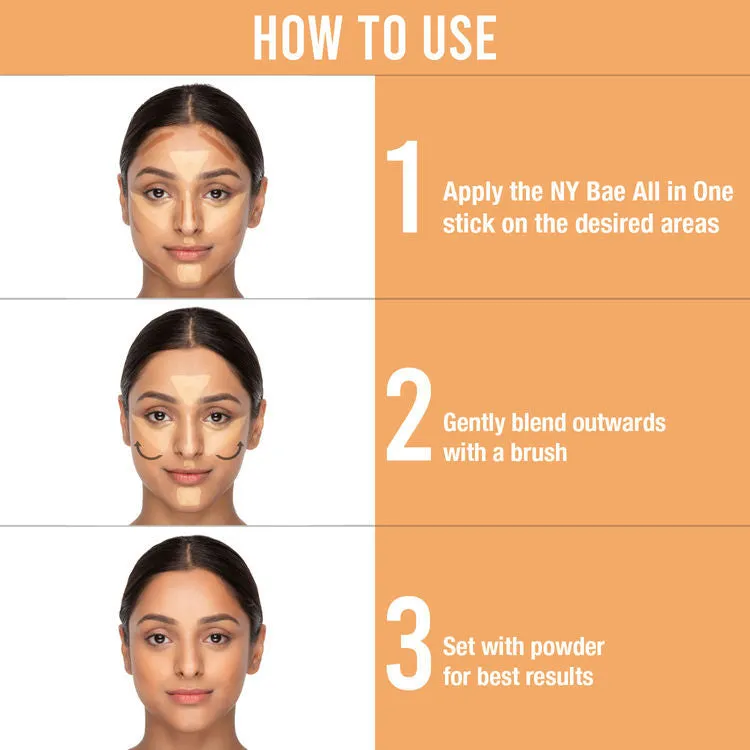 NY Bae All In One Stick| Foundation, Concealer, Contour, Colour Corrector| For Fair Skin| Flawless Texture| Grander Than Central 3