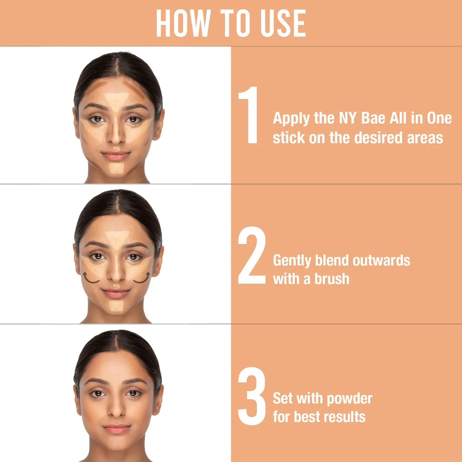 NY Bae All In One Stick| Foundation, Concealer, Contour, Colour Corrector| For Fair Skin| Flawless Texture|Long Island Bisque- T 19