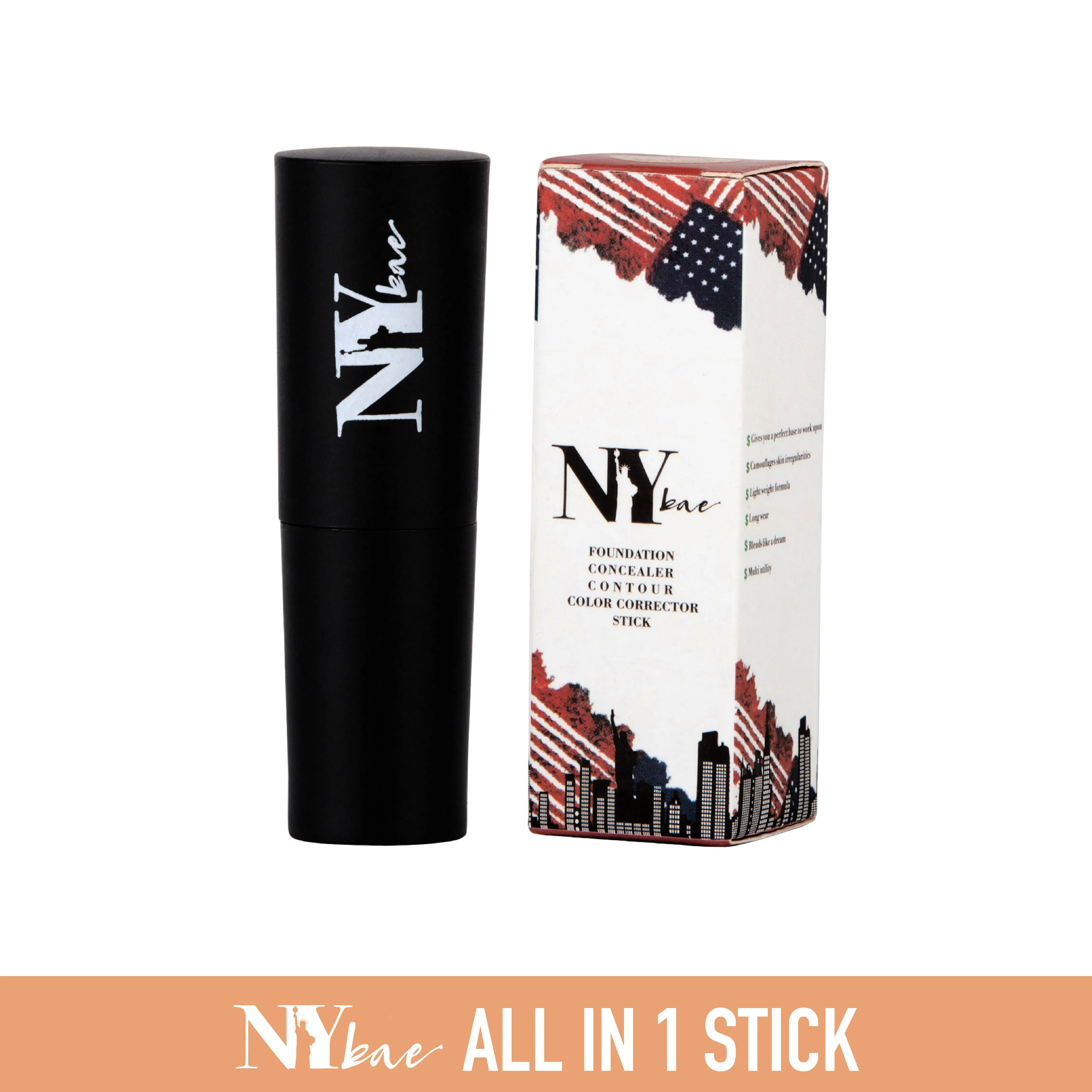 NY Bae All In One Stick| Foundation, Concealer, Contour, Colour Corrector| For Wheatish Skin| Flawless Texture| Sand From Bronx Zoo 13