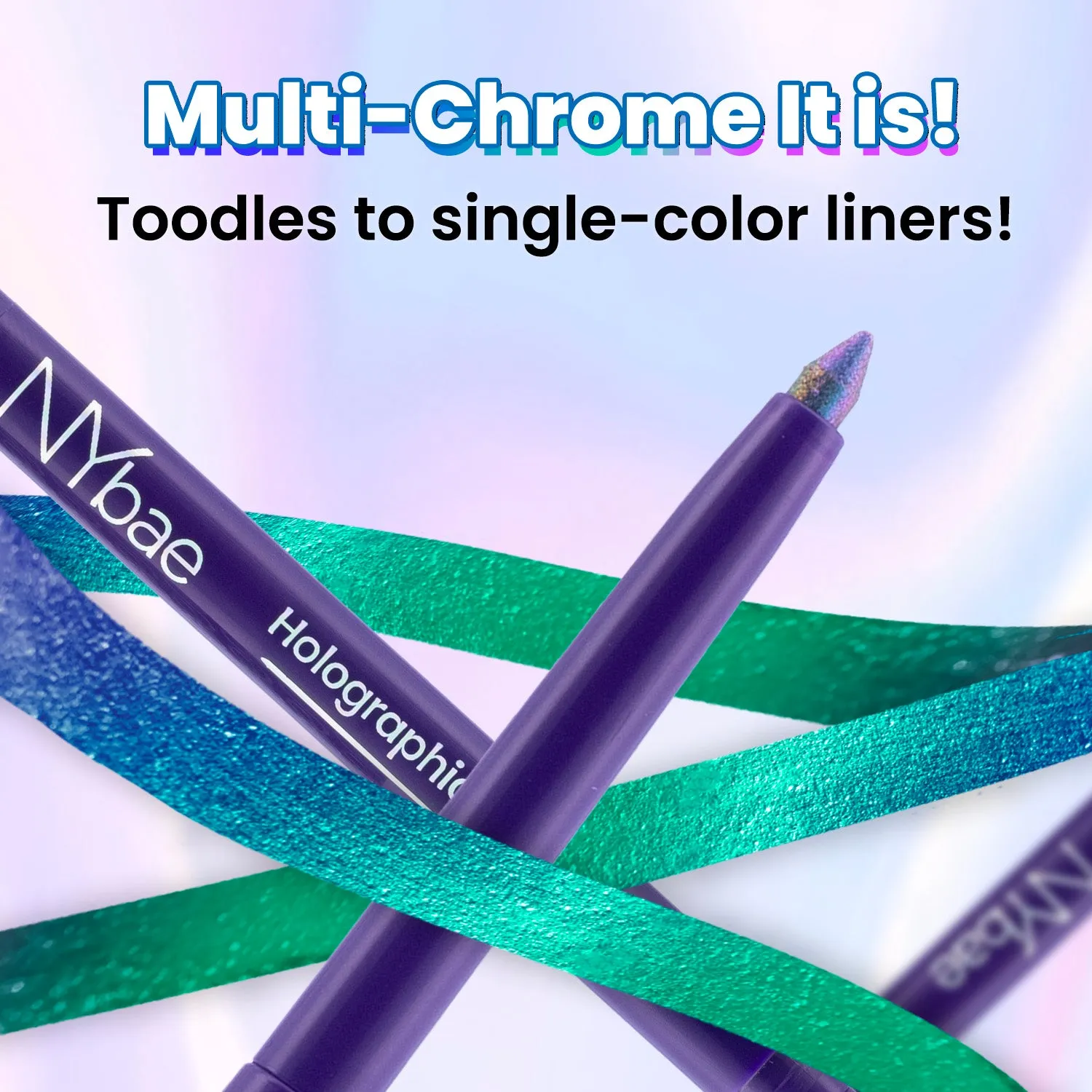 NY Bae Holographic Eyeliner - Aquamarine 01 | Kajal | Waterproof Eyeliner | Long Lasting | Eyeshadow | Pen Eyeliner | Purple Blue Eyeliner | Eye Makeup (0.25g)