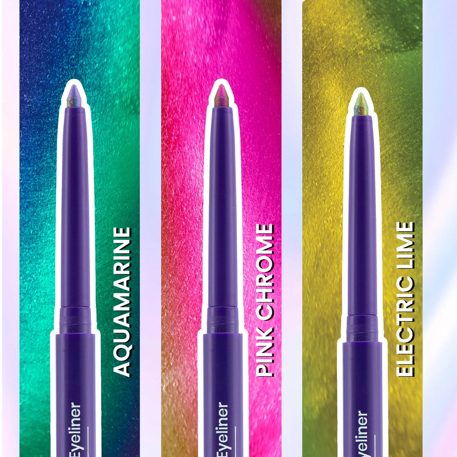NY Bae Holographic Gel Eyeliner - Electric Lime 03 | Kajal | Waterproof Eyeliner | Long Lasting | Eyeshadow | Pen Eyeliner | Neon Green Blue Eyeliner | Eye Makep (0.25g)