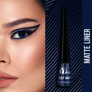 NY Bae Truly Matte Liquid Eyeliner - Brave Blue (4.5 ml) | Matte Finish | Super Pigmented | Long lasting | Quick Drying | Waterproof