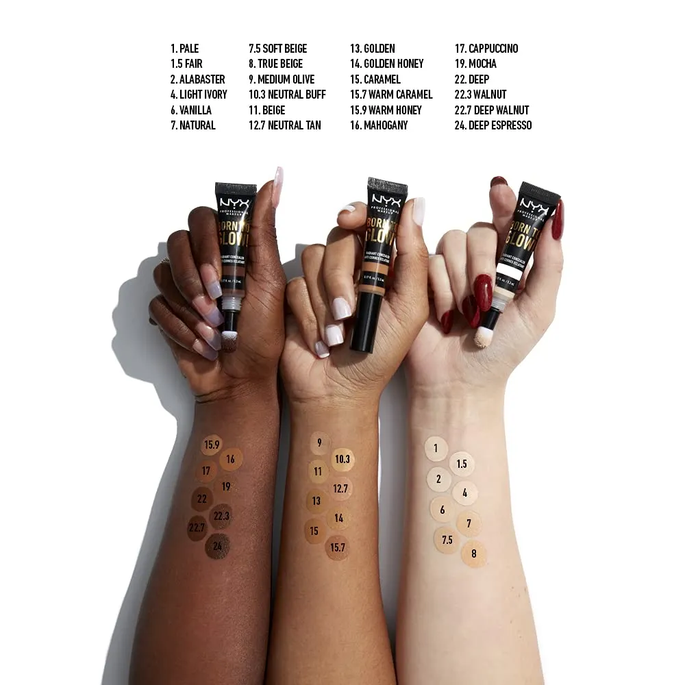 NYX PROFESSIONAL MAKEUP Born To Glow Radiant Concealer, Medium Coverage - Cappuccino