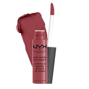 NYX PROFESSIONAL MAKEUP Soft Matte Lip Cream, High-Pigmented Liquid Lipstick - Budapest (Deep Mauve With Red Undertone), 8 mL