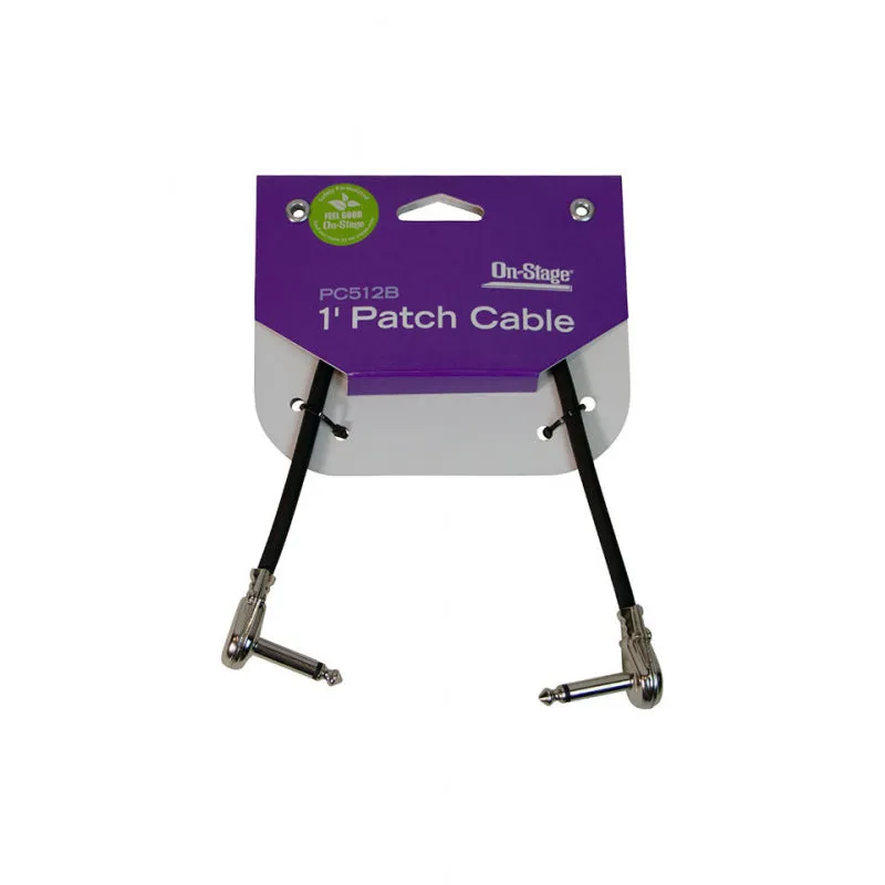 On-Stage PC512B Patch Cable with Pancake Connectors (Black) - 1'