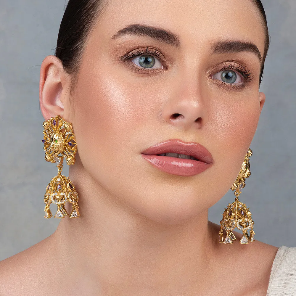 Panthera Tinniat Jhumka Earrings