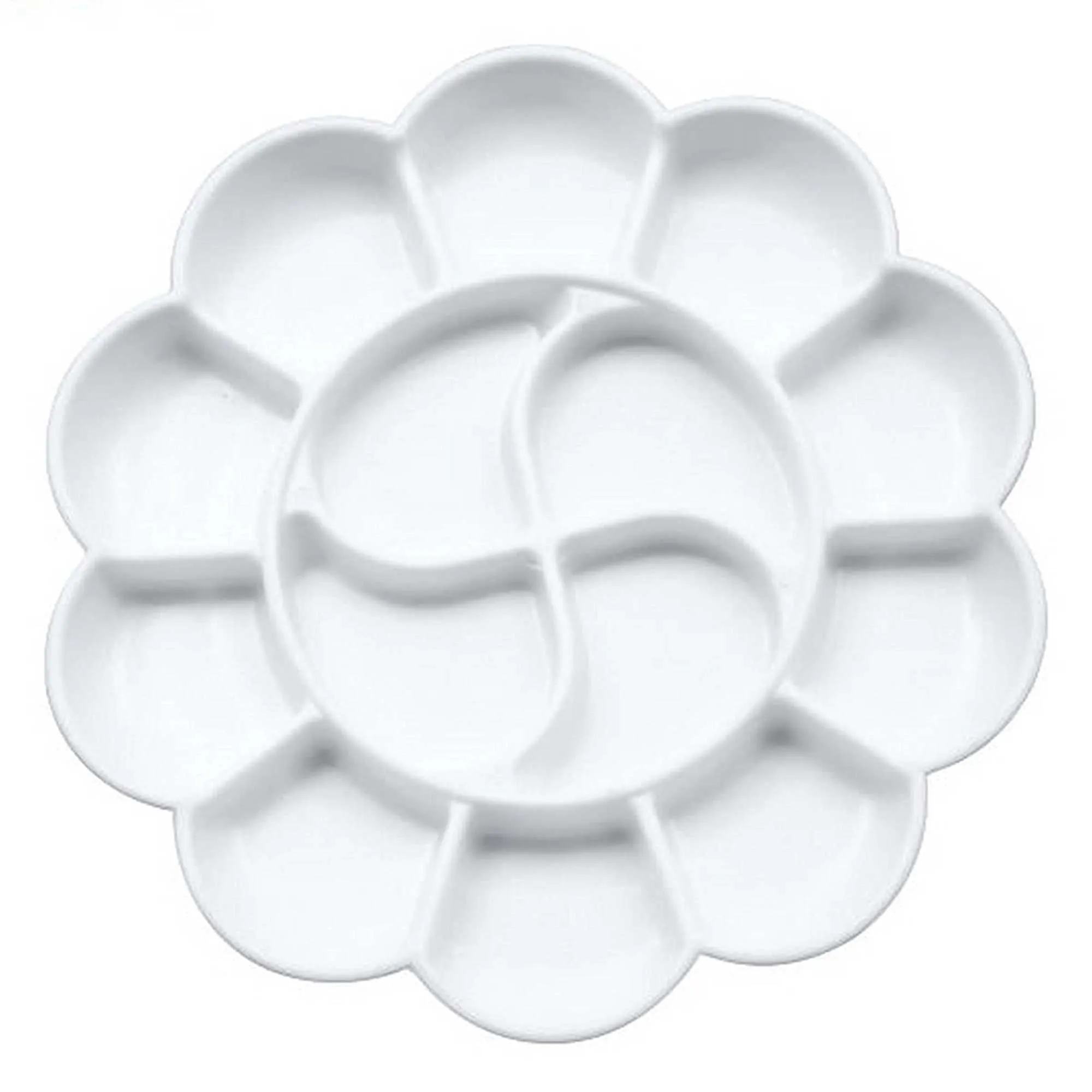 Plastic Colour Mixing Palette - Flower Shape - 14 Columns - 190mm Diameter