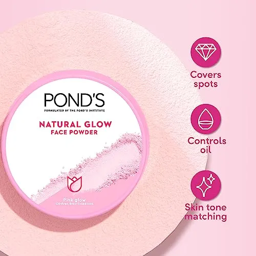 POND's Natural Glow Face Matte Powder For Normal Skin, Pink Glow - 30G