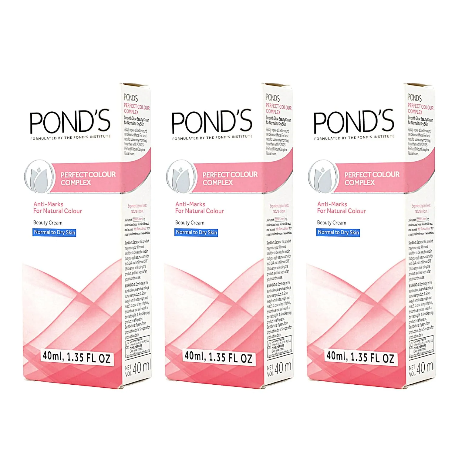 Pond's Perfect Color Beauty Cream, Anti-Marks Beauty Cream and Moisturizer, Normal to Dry Skin, 3-Pack of 1.35 Fo Oz Each