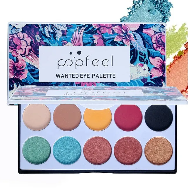 POPFEEL 10 Color Smokey Eye Makeup Eyeshadow Makeup Pallete Eye Shadow Nude Powder Glitter Face Blush Pallete Lasting Makeup Set