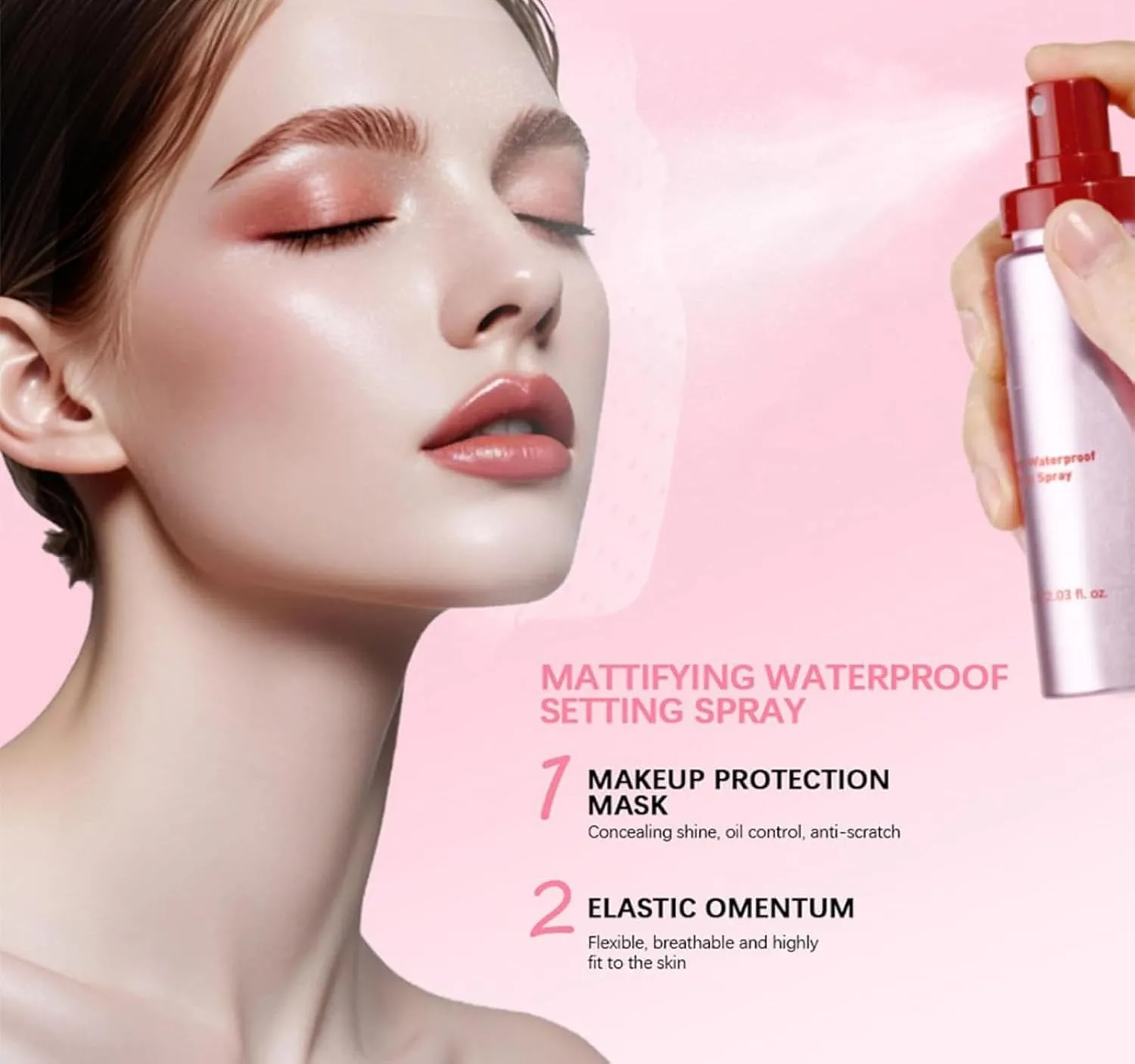 Powder Melt Glass Setting Spray, Makeup wear up to 12 hours, Hydrating Makeup Setting Spray For Radiant, Ultra-Smooth Finish (1PC)