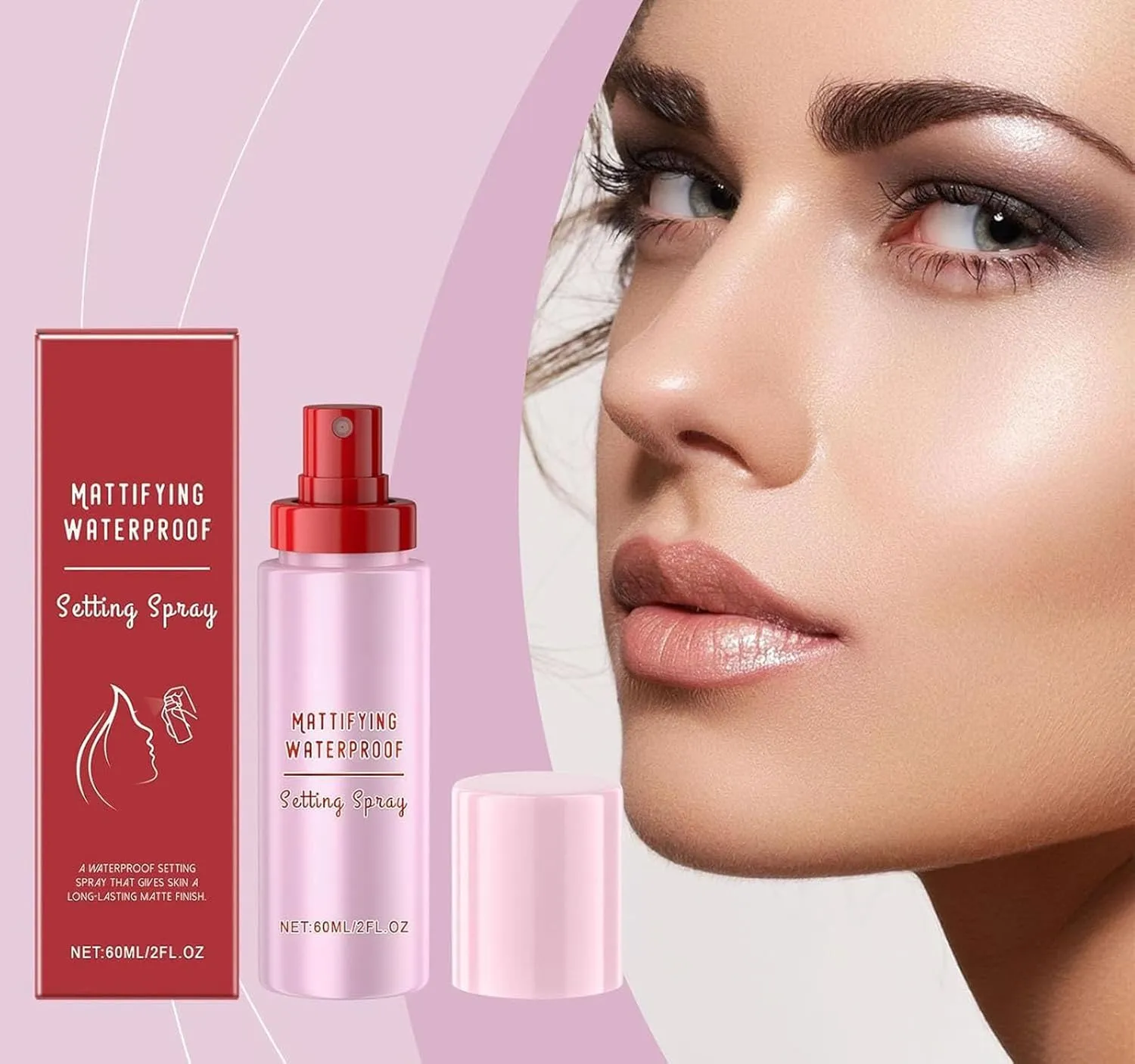 Powder Melt Glass Setting Spray, Makeup wear up to 12 hours, Hydrating Makeup Setting Spray For Radiant, Ultra-Smooth Finish (1PC)