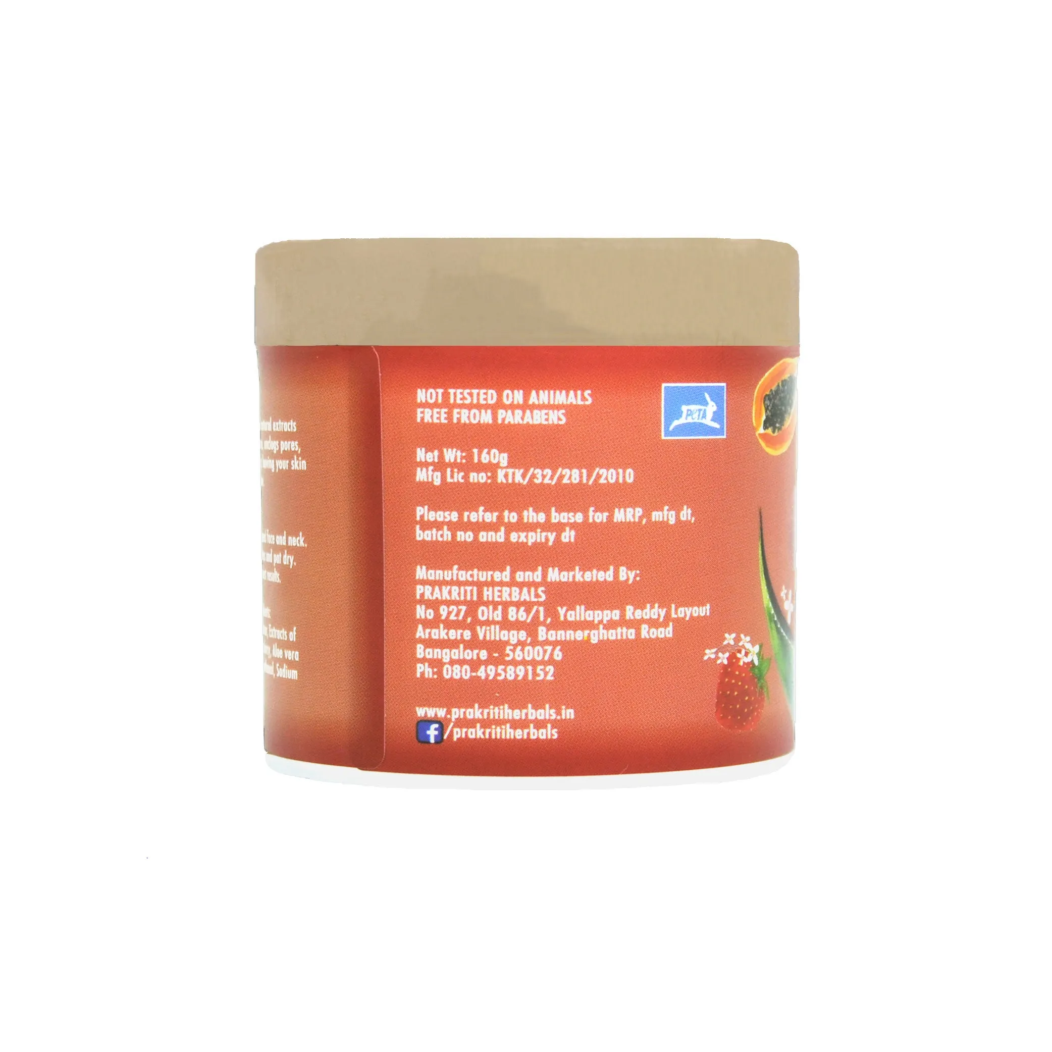 Prakriti Herbals Detox and Glow Papaya Strawberry Face Pack 160g