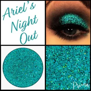 Prima Makeup Pressed Holographic Green Blue Glitter Multi-Tonal Eyeshadow  - Ariel's Night Out