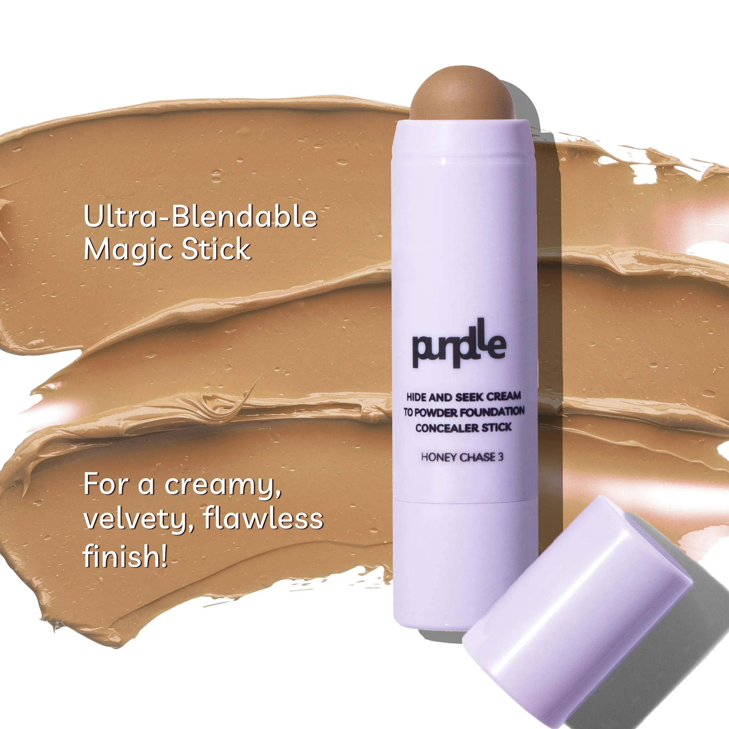 Purplle Hide and Seek Cream to Powder Foundation Concealer Stick Honey Chase 3