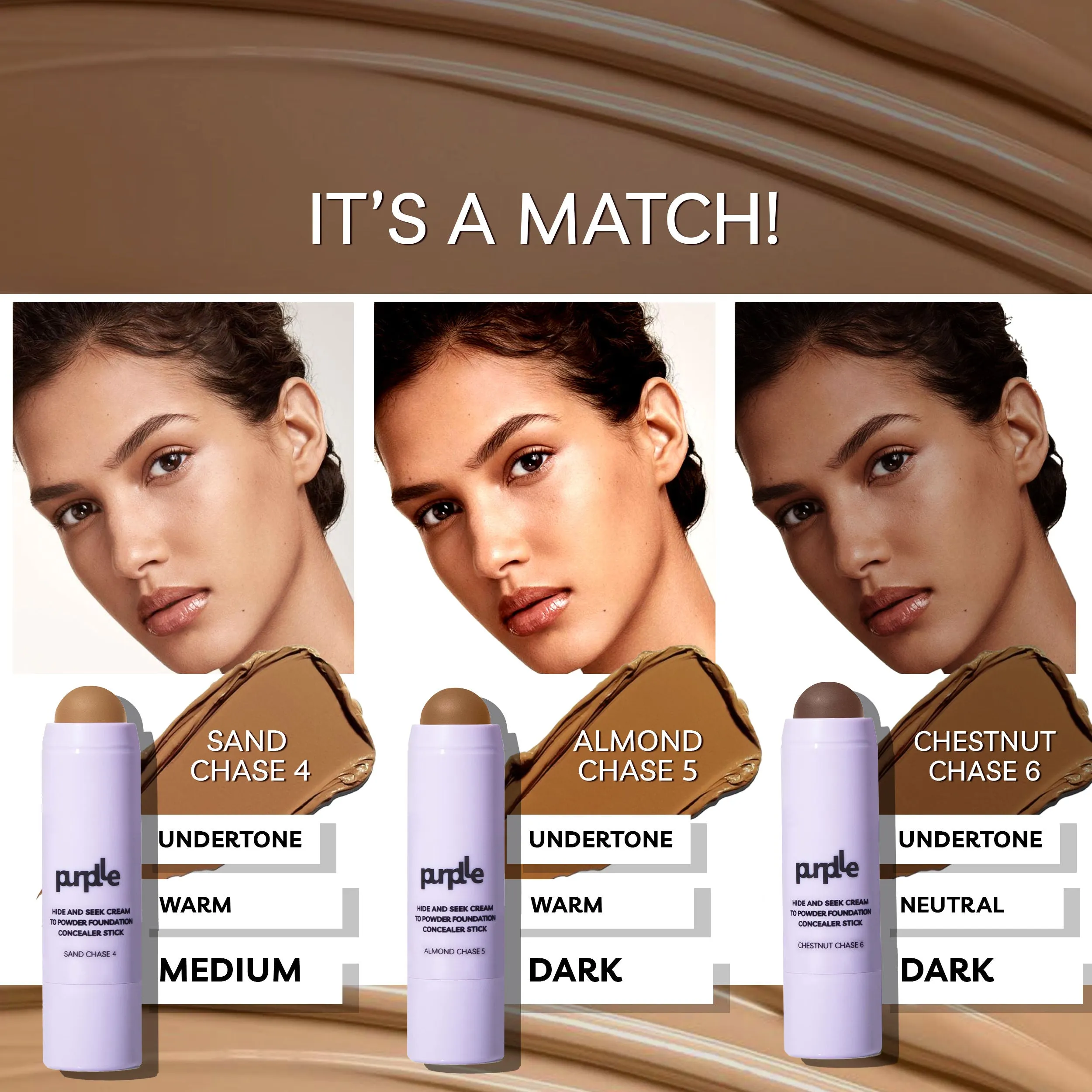Purplle Hide and Seek Cream to Powder Foundation Concealer Stick Honey Chase 3