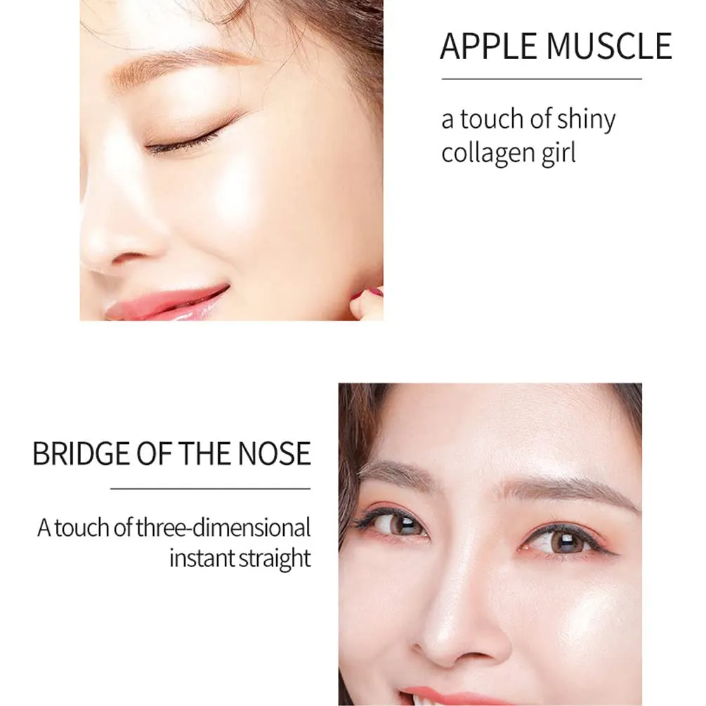 QiBest Highlighting Pressed Powder Diamond Pearl Sparkle Mashed Potatoes Brightening, Contouring, Toning, Fashion Cosmetics Professional Foundation (D)