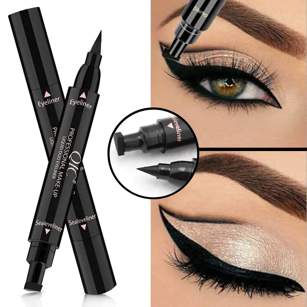 QIC Q614 Double Head Seal Black Eyeliner Long-lasting Waterproof Eye Liner S568311