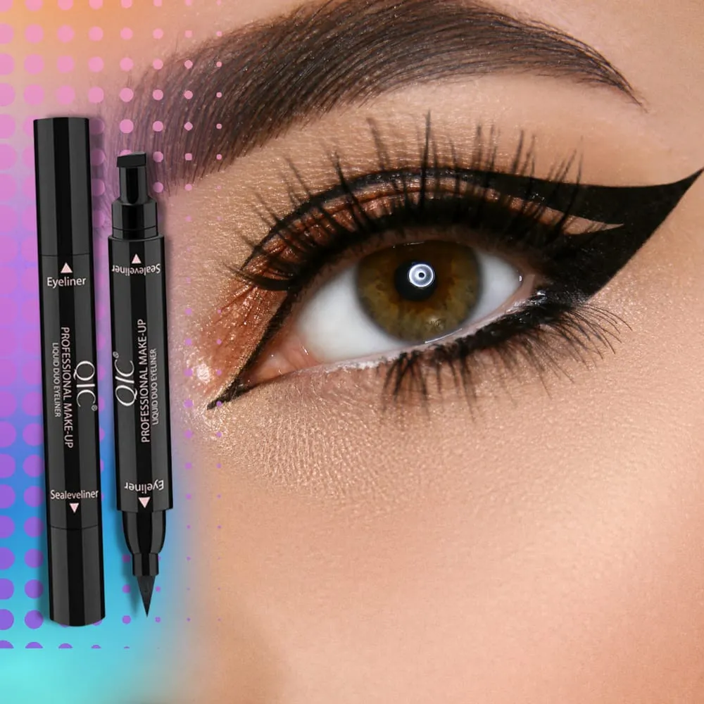 QIC Q614 Double Head Seal Black Eyeliner Long-lasting Waterproof Eye Liner S568311