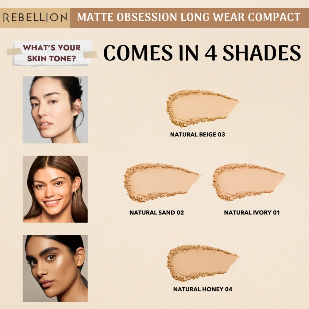 Rebellion Matte Obsession Long Wear Compact Powder