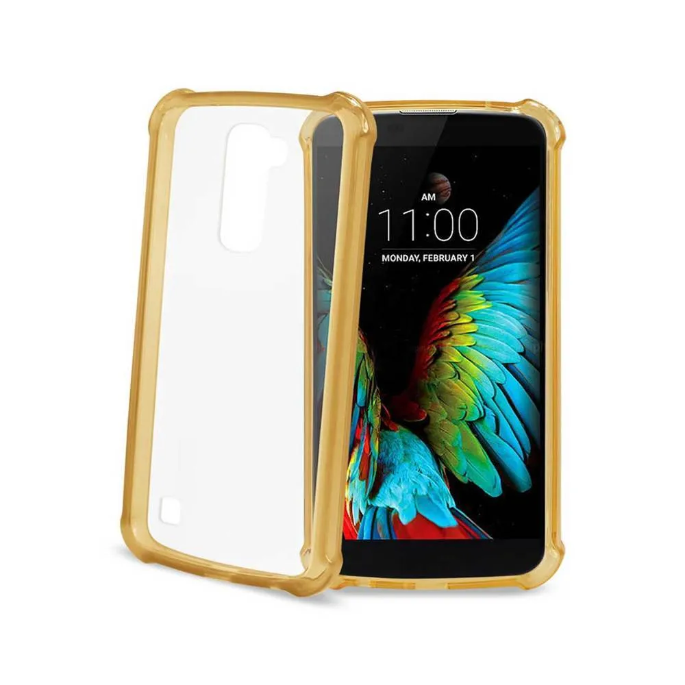 Reiko LG K10 Transparent TPU Case Clear Gold