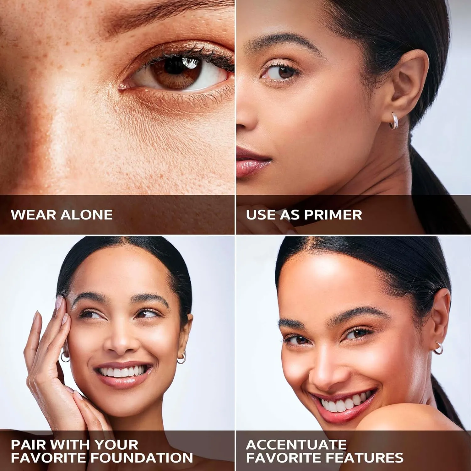 Ruby Kisses Glowy Skin Filter Foundation - All-in-1 Primer, Skin Tint & Highlighter, Hydrating Light Coverage with Squalane, Natural Dewy Finish, Luminous & Radiant Glow (Medium)