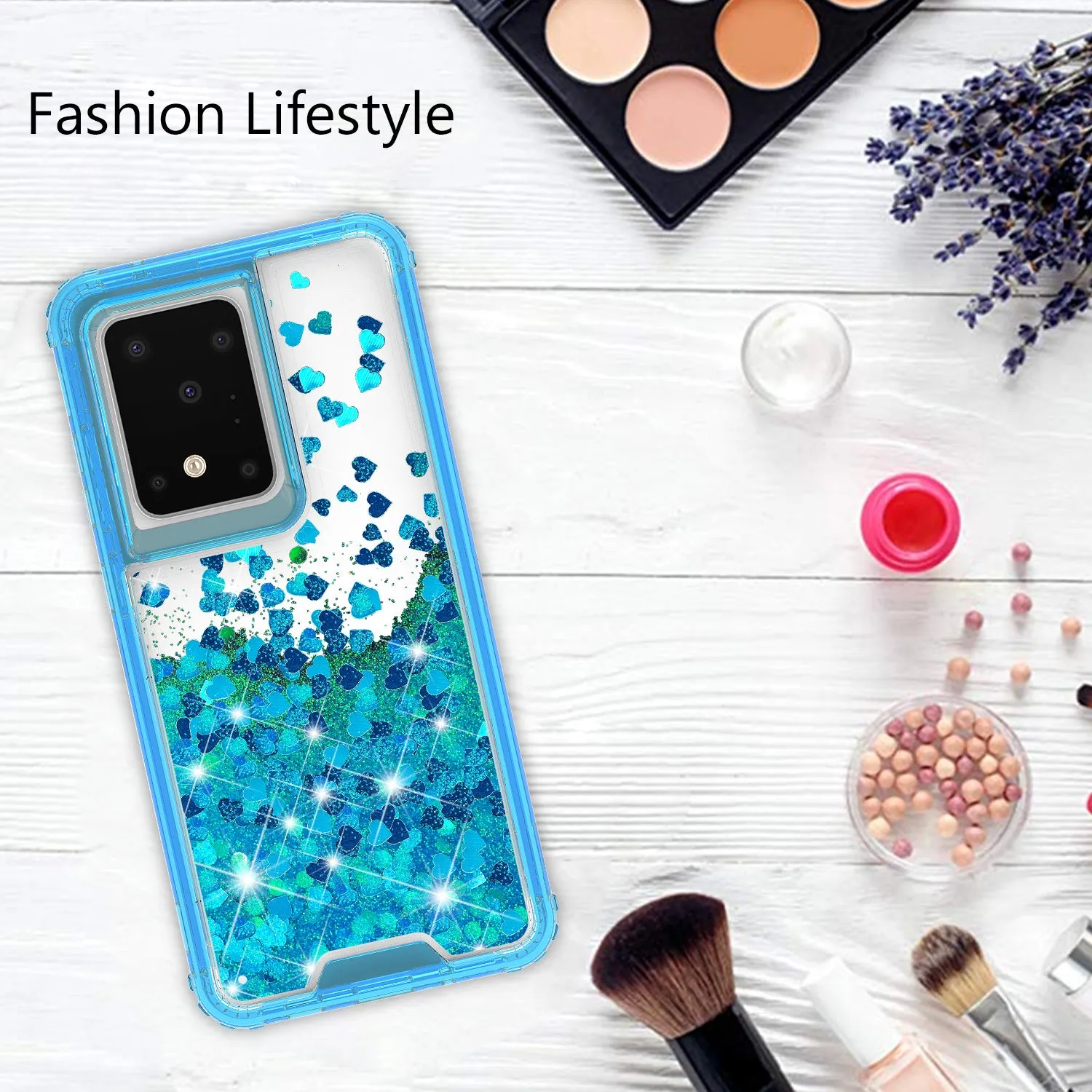 Samsung Galaxy S20 Case,Hard Clear Glitter Sparkle Flowing Liquid Heavy Duty Shockproof Three Layer Protective Bling Girls Women Cases for Samsung Galaxy S20 - Teal