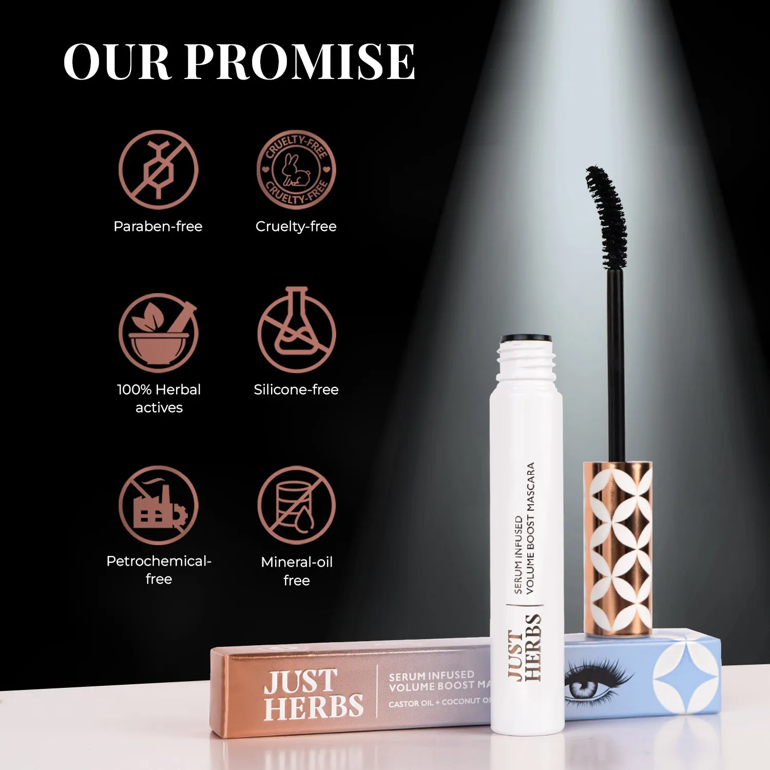 Serum-infused Volume Boost Mascara with Castor Oil and Coconut Oil - 8 ml